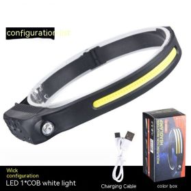 Headlight Strong Light USB Charging Super Bright Outdoor Induction (Option: 1 Strip Of Light)