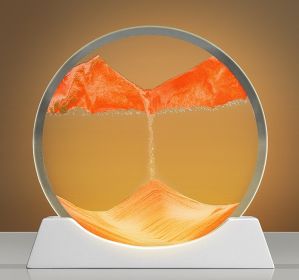 Creative New Quicksand Painting Small Night Lamp Living Room Bedroom Abstract Rotary Desktop Decoration (Color: orange)