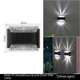Solar Wall Lamp Outdoor Courtyard Waterproof Light Control Small Night Lamp (Option: White Light-Solar Wall Lamp)