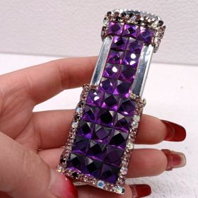 Diamond-encrusted Ladies Windproof Inflatable Lighter Straight Creative (Color: purple)
