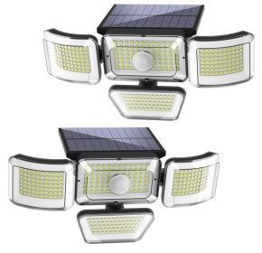 Solar Induction Lamp 200LED Small Briefs Outdoor Courtyard (Option: Curved Surface 4 Head 2 Pack-Solar Garden Lamp)