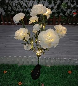 Solar Carnation Festive Lantern Outdoor LED Simulation (Option: White Carnation)
