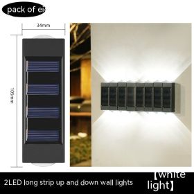 Solar Double-headed Wall Lamp Outdoor Yard Lamp Waterproof Outdoor Up (Option: 8 Sets White Light)