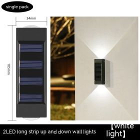 Solar Double-headed Wall Lamp Outdoor Yard Lamp Waterproof Outdoor Up (Option: White Light)
